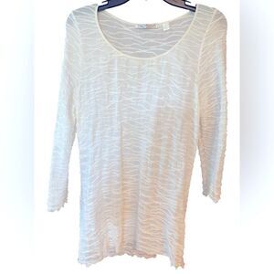 SnoSkins Sz M White Semi-Sheer Stretch Layering Piece Everyday Light Top